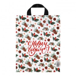 Пакет 28*35см 50мкм 'Новогодний стиль', полиэтиленовый с петлевой ручкой