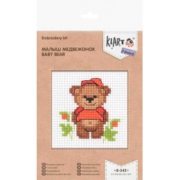 Набор для творчества 'Малыш медвежонок', вышивка крестиком, (канва,нитки мулине,игла,схема), Klart