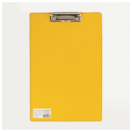 Папка-планшет с прижимом А4 картон/ПВХ желтый BRAUBERG 'Comfort'