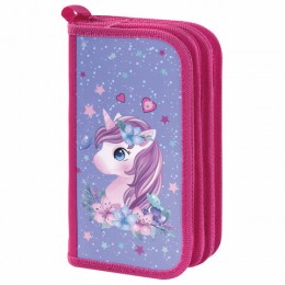 Пенал 3 отделения 19*11см 'Dreamy unicorn' ПИФАГОР, ламинированный картон