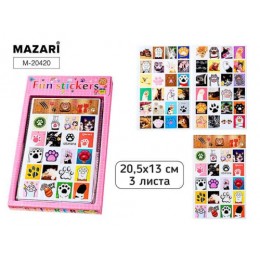Наклейки 'Лапки' 3 листа, 20.5*13см, MAZARI