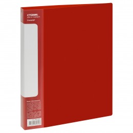 Папка с 40 вкладышами красная СТАММ 'Стандарт', 0,6мм, корешок 21мм