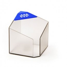 Подставка для бумажного блока 9*9*9см 'Статус', пластик, прозрачно-дымчат., площадка для логотипа