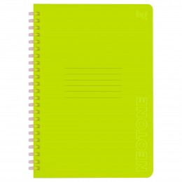 Тетрадь 48л А5 клетка, гребень, 'Neon. Yellow' BG, пластиковая обложка, силик. гребень
