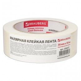 Клейкая лента 38мм*50м малярная BRAUBERG, профессиональная
