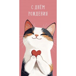 Конверт для денег 'С Денем Рождения' котик, Арт и Дизайн
