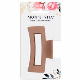 Заколка-краб для волос 8,5 см, soft touch, коричневый, MONTE VITA