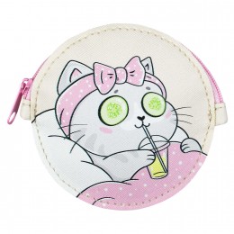 Кошелек детский 'Релакс для кошечки' 9*9см, искусственная кожа, молния, цифровая печать, ФЕНИКС+ 