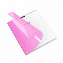 Тетрадь 24л клетка 'CoverPrо Neon' розовая, с пластиковой обложкой, ERICH KRAUSE