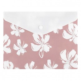 Папка-конверт на кнопке А5 'Цветы на бежевом' 180мкм ФЕНИКС+