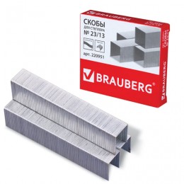 Скобы №23/13 1000шт BRAUBERG, до 80 листов