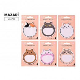 Блок клейкий фигурный 75*80м 30л MAZARI 'Котики'