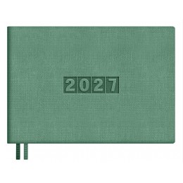 Еженедельник 2027г. 181*127мм 64л. зеленый 'Лен' ESCALADA, кожзам