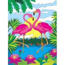 Набор для раскрашивания 'Красивые фламинго' 19*26 см, стразы, Рыжий Кот