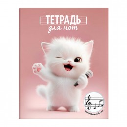 Тетрадь для нот А5+ 24л 'Озорной котенок' ФЕНИКС+, для младших классов, на скобе