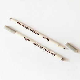Маркер-ручка 'Sanjie' 1мм, 16.2см металлизированные чернила СЕРЕБРО