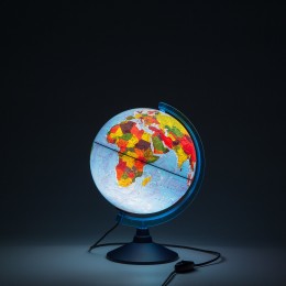 Глобус с подсветкой d-250мм физико-политический, Классик Евро, ГЛОБЕН