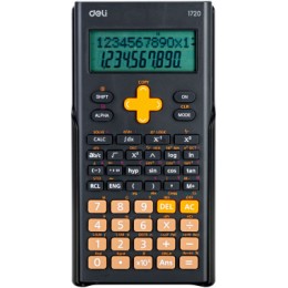 Калькулятор 10+2 разрядов инженерный DELI черный, 300 функций, 162*82мм