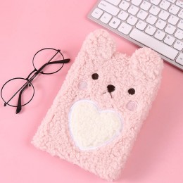 Блокнот А5 112л 'Мишка' розовый, Mikirei, плюш