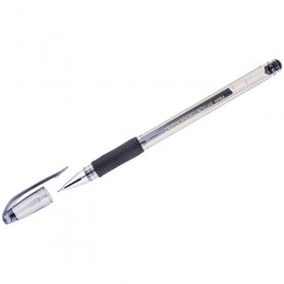 Ручка гелевая 0,7мм черная CROWN 'Hi-Jell Needle Grip', грип, игольчатый стержень
