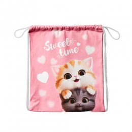 Сумка-мешок для сменной обуви КОКОС 'Cute cats' 36*44см, полиэстер