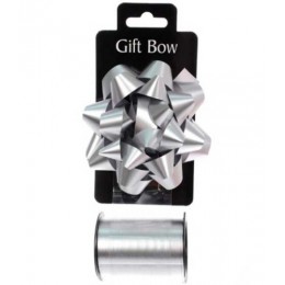 Набор для декора и подарков 'Романс' серебро, бант 10см, лента 1,6см(10м), Восток-Сервис