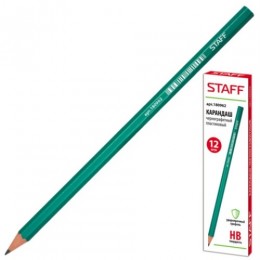 Карандаш ч/г HB пластик STAFF 'Эконом', зеленый корпус, заточен.