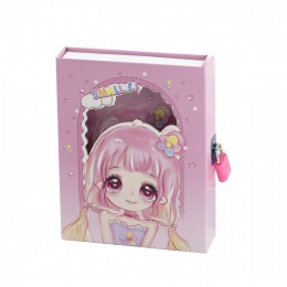 Блокнот на замочке А6 45л 'Малышка' ALINGAR, линия, твердая обложка