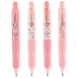 Ручка пиши-стирай гелевая автомат. 0,5мм синяя Inmorning 'Cute rabbit', с ластиком, ассорти