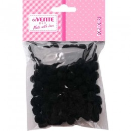 Помпоны для творчества, черные, 8мм, 120шт. deVENTE