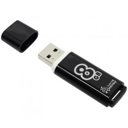 Карта памяти 8Gb Smart Buy 'Glossy' USB 2.0, Flash Drive, черная