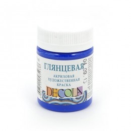 Краска акриловая 50мл 'Decola' Ультрамарин глянцевая, баночка