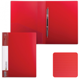 Папка с пружинным скоросшивателем+карман А4 красная 0,7мм BRAUBERG 'Contract', до 100л, бизнес-класс