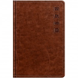 Телефонная книга А7 64л 'Nebraska. Brown' BG, кожзам, вырубка