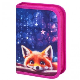 Пенал 1 отделение 21*14см 'Cute fox' BRAUBERG, 2 откидные планки, полиэстер