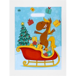 Пакет 40*31см 30мкм 'Веселье', полиэтиленовый с вырубной ручкой