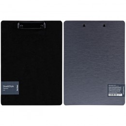 Папка-планшет с прижимом А4 пластик серебристый металлик BERLINGO 'Steel<br>Style'