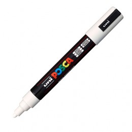 Маркер-краска белый 1,8-2,5мм UNI POSCA PC-5M, пулевидный наконечник( номер цвета 1)