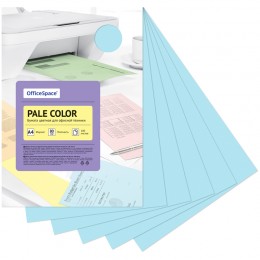 Бумага А4 80г/м2 100л OfficeSpace 'Pale Color', голубая
