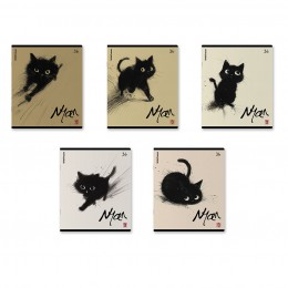 Тетрадь 36л А5 клетка 'Кот вне фокуса' ERICH KRAUSE, ассорти