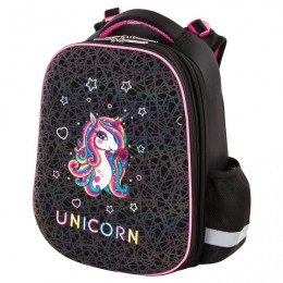 Ранец школьный ЮНЛАНДИЯ 'Rainbow unicorn' 38*29*18см, с дополнительным объемом, светящийся рисунок