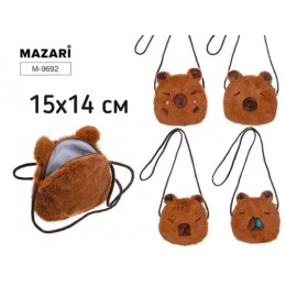Сумка детская MAZARI 'Capybara' пушистая, через плечно, на молнии, 15*14см