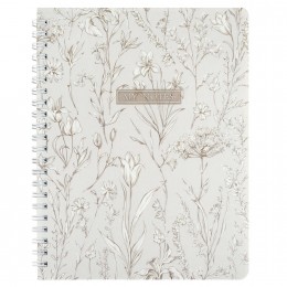 Тетрадь 80л А5 клетка, гребень, 'Цветочный паттерн' ФЕНИКС+, пластиковая обложка