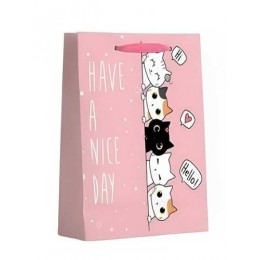 Пакет подарочный 18*24*8,5см Dream Cards 'Весёлые котята' ламинированый, вертикальный, Миленд