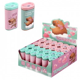 Точилка пластиковая с контейнером 'Капибара-милашка' ФЕНИКС+, 1 отверстие, ассорти