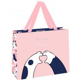 Пакет подарочный 23*18*10см 'PandaGift_Pink' ламинированый, фольга, MESHU