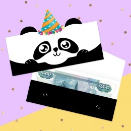 Конверт для денег 'Милая панда', формовой, Дарите Счастье