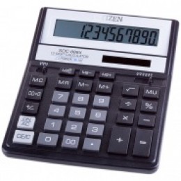 Калькулятор настольный Citizen SDC-888TII, 12 разр., двойное питание, 158*203*31мм, черный