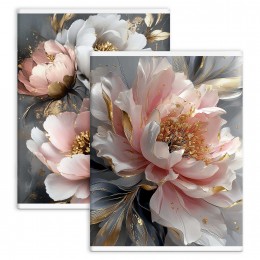 Тетрадь А4 80л клетка 'Пионы с золотом' ФЕНИКС+, перевертыш