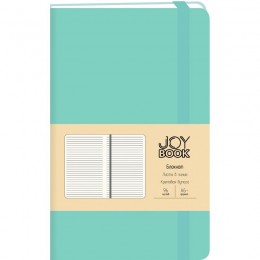Бизнес-блокнот А6- 96л линия 'Joy Book. Снежная мята' ЭКСМО, иск.кожа, на резинке